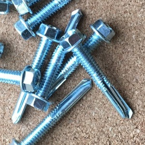 Zinc Plated - #12-24 Hex Washer Head Self Drilling Screw #5 pt.